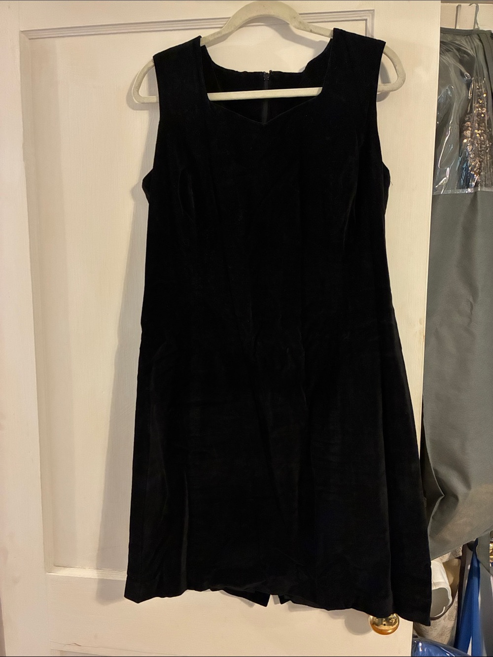 Newport News Black Velvet Midi Dress
